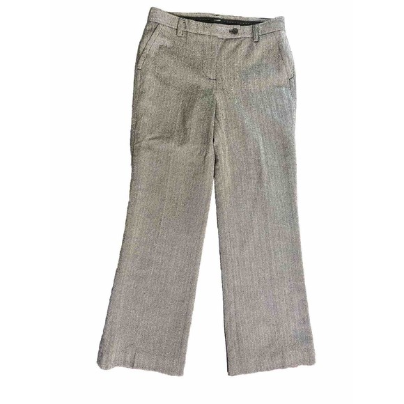 Vintage J. Crew Favorite Fit Wool Herringbone Gray Dress Pants Size 6 -Lined - Picture 11 of 14